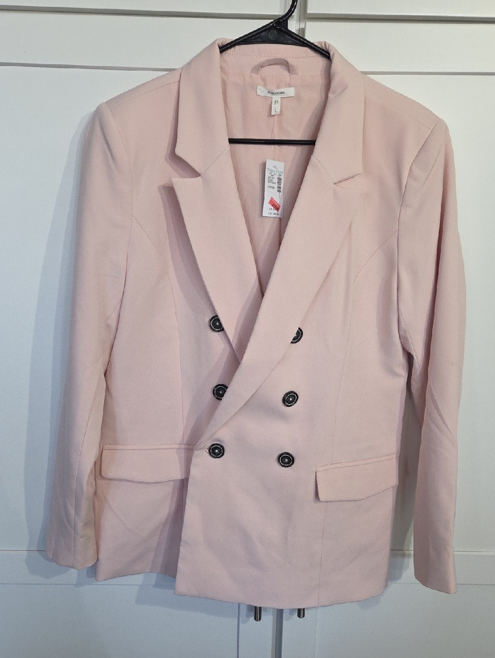 Maurices Light Pink Double-Breasted Women's Blazer